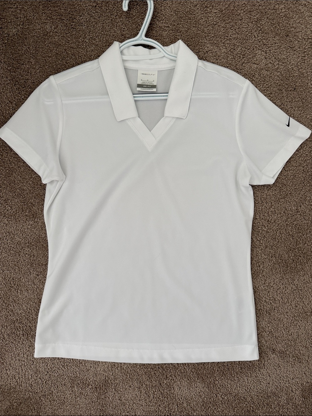 Women's NikeGolf White Polo V-Neck Top